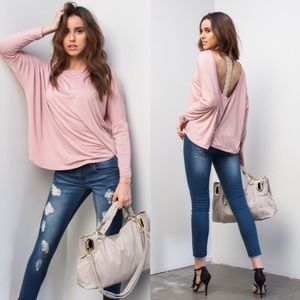 S/M Pink Back Out Top